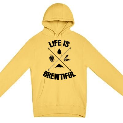 Brewing Beer Life Is Beautiful Cute Gift Premium Pullover Hoodie