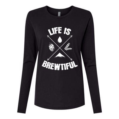 Brewing Beer Life Is Beautiful Cute Gift Womens Cotton Relaxed Long Sleeve T-Shirt