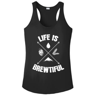 Brewing Beer Life Is Beautiful Cute Gift Ladies PosiCharge Competitor Racerback Tank