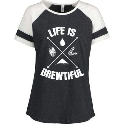 Brewing Beer Life Is Beautiful Cute Gift Enza Ladies Jersey Colorblock Tee