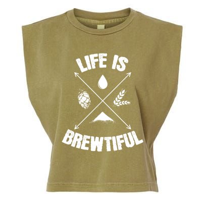 Brewing Beer Life Is Beautiful Cute Gift Garment-Dyed Women's Muscle Tee