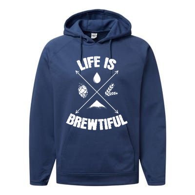 Brewing Beer Life Is Beautiful Cute Gift Performance Fleece Hoodie