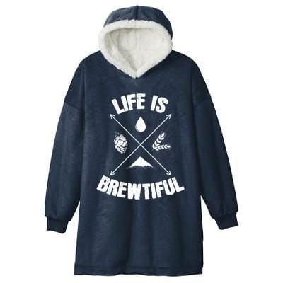 Brewing Beer Life Is Beautiful Cute Gift Hooded Wearable Blanket