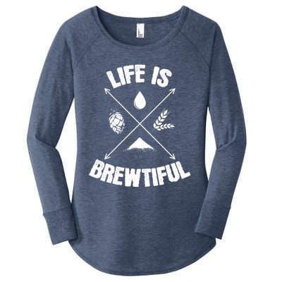 Brewing Beer Life Is Beautiful Cute Gift Women's Perfect Tri Tunic Long Sleeve Shirt