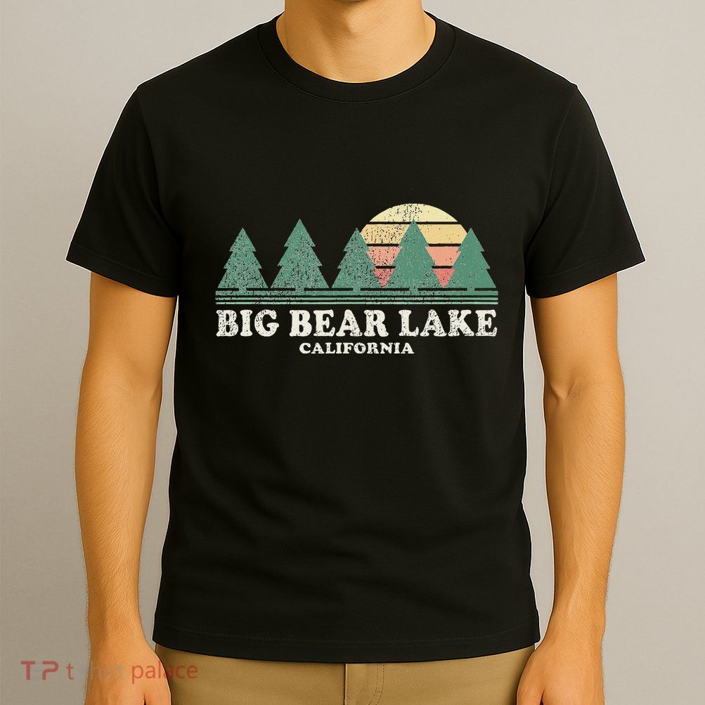 Big Bear Lake Ca Vintage Throwback Retro 70s Design T-Shirt
