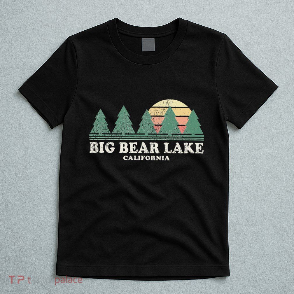 Big Bear Lake Ca Vintage Throwback Retro 70s Design T-Shirt