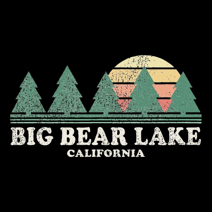 Big Bear Lake Ca Vintage Throwback Retro 70s Design Bucket Hat