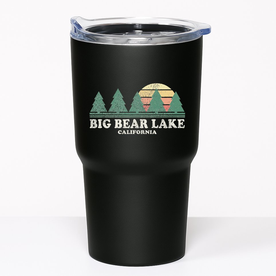 Big Bear Lake Ca Vintage Throwback Retro 70s Design Tumbler