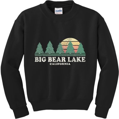 Big Bear Lake Ca Vintage Throwback Retro 70s Design Kids Sweatshirt