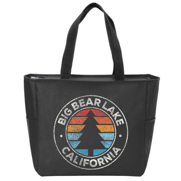 Big Bear Lake California Ca Vintage Graphic Retro 70s Zip Tote Bag