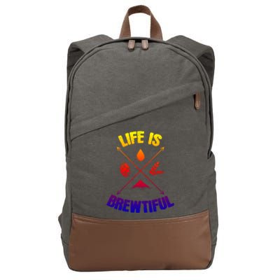 Brewing Beer Life Is Beautiful Gift Cotton Canvas Backpack