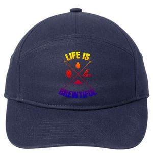 Brewing Beer Life Is Beautiful Gift 7-Panel Snapback Hat