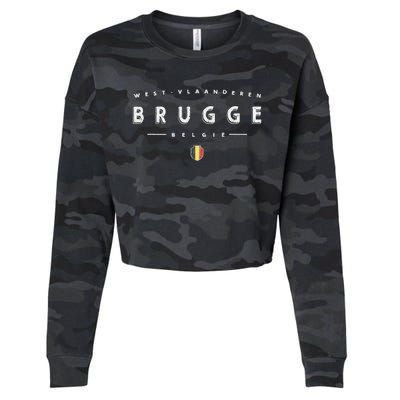 Bruges Belgium Logo Brugge België Cropped Pullover Crew