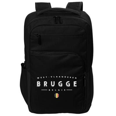 Bruges Belgium Logo Brugge België Impact Tech Backpack