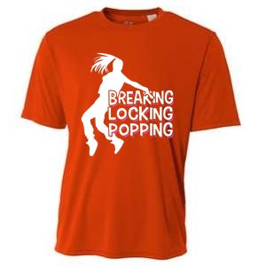 Breakdancing Breaking Locking Poppin Breakdance Hip Hop Gift Cooling Performance Crew T-Shirt