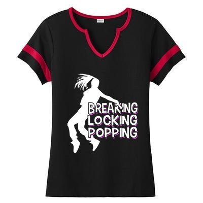 Breakdancing Breaking Locking Poppin Breakdance Hip Hop Gift Ladies Halftime Notch Neck Tee