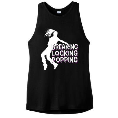 Breakdancing Breaking Locking Poppin Breakdance Hip Hop Gift Ladies PosiCharge Tri-Blend Wicking Tank