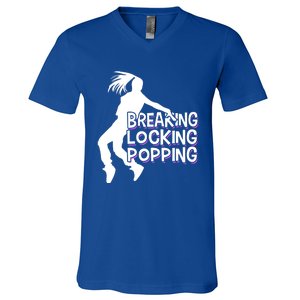 Breakdancing Breaking Locking Poppin Breakdance Hip Hop Gift V-Neck T-Shirt