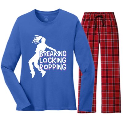 Breakdancing Breaking Locking Poppin Breakdance Hip Hop Gift Women's Long Sleeve Flannel Pajama Set 