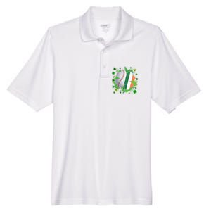 Baseball Ball Lucky Shamrock Ireland Flag St Patricks Day Meaningful Gift Men's Origin Performance Pique Polo