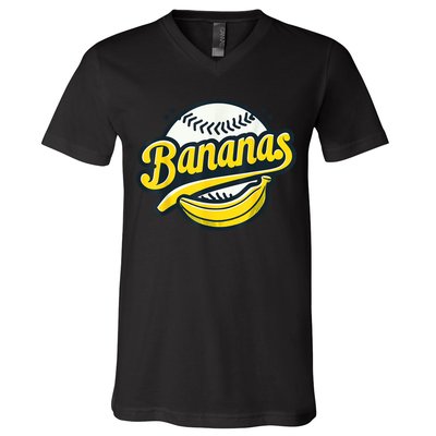 Banana Baseball Lover Cool Game Kawaii V-Neck T-Shirt