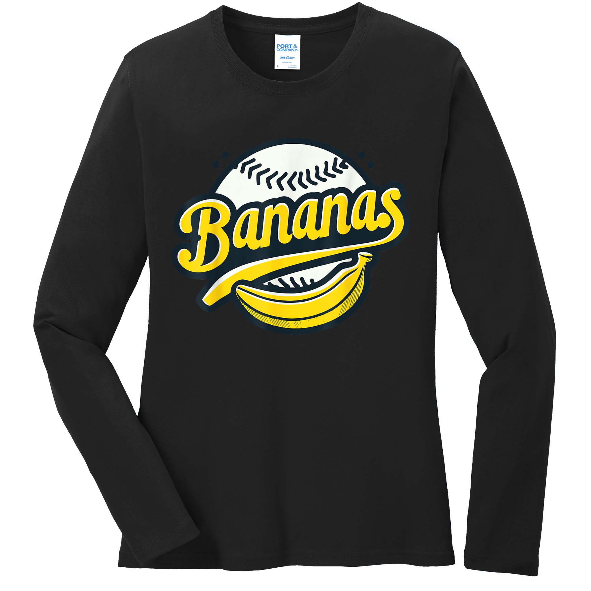 Banana Baseball Lover Cool Game Kawaii Ladies Long Sleeve Shirt