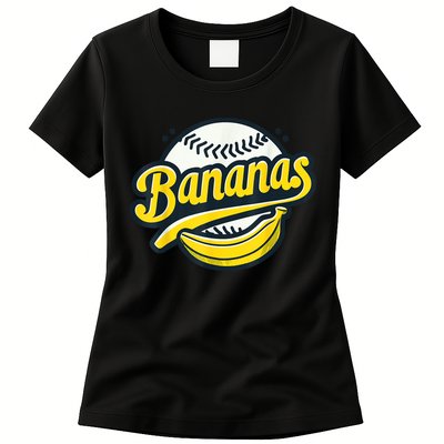 Banana Baseball Lover Cool Game Kawaii Womens T-Shirt