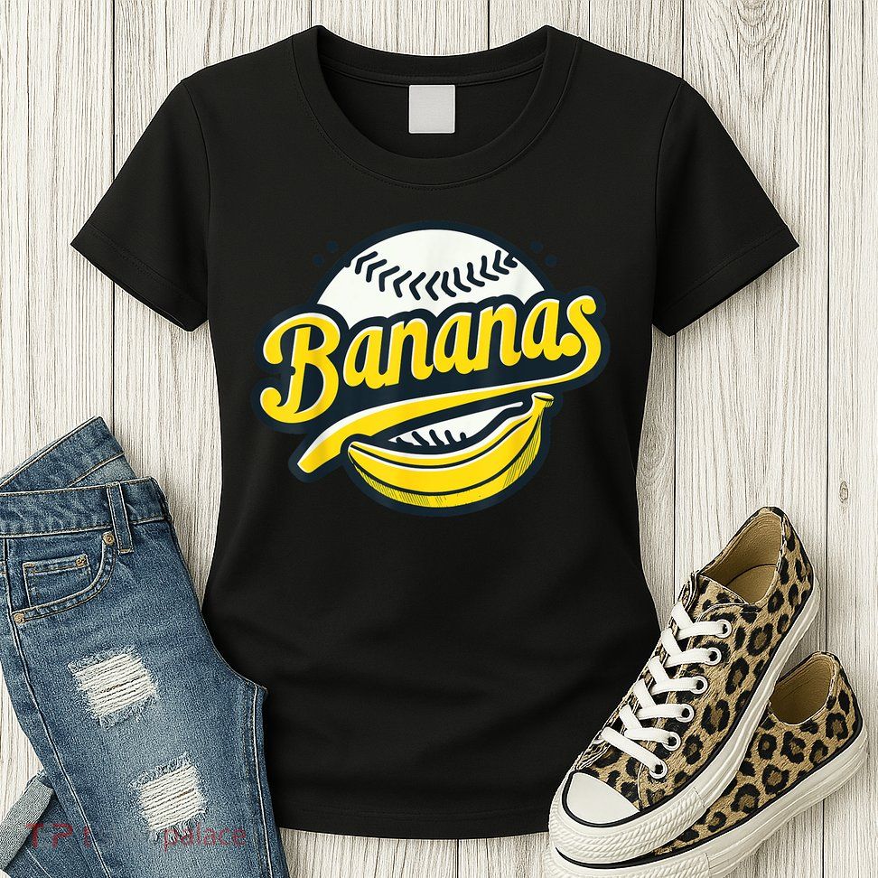 Banana Baseball Lover Cool Game Kawaii Womens T-Shirt
