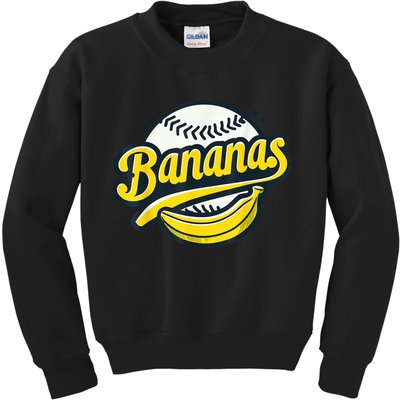 Banana Baseball Lover Cool Game Kawaii Kids Sweatshirt