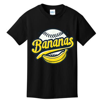 Banana Baseball Lover Cool Game Kawaii Kids T-Shirt