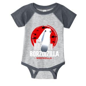 Borzoizilla Borzoi Long Nose Dog Meme Infant Baby Jersey Bodysuit