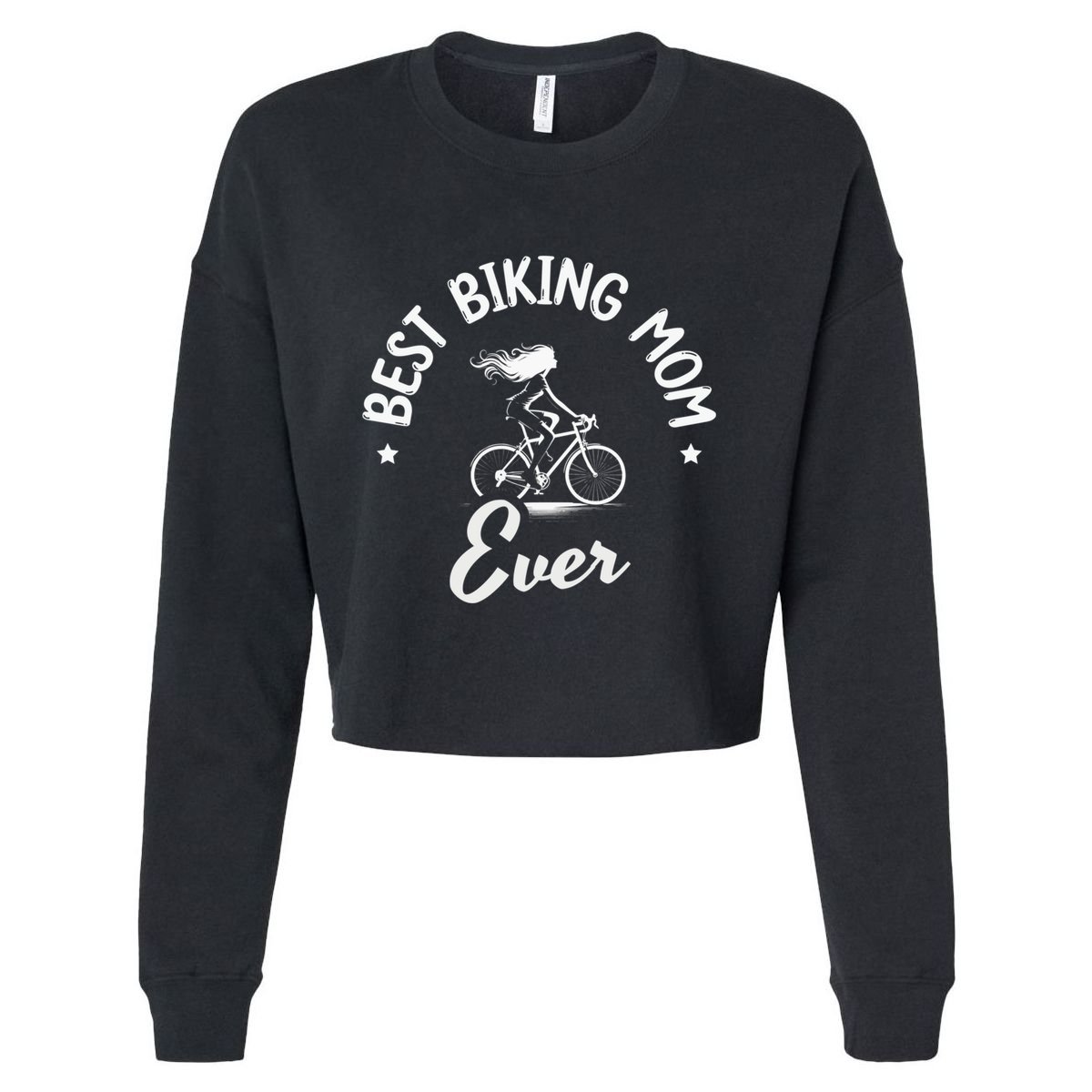 Best Biking Mom Ever Mtb Mountain Bike Cycling Cyclist Funny Gift Cropped Pullover Crew