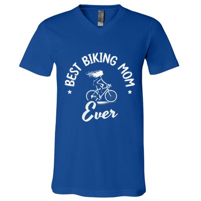 Best Biking Mom Ever Mtb Mountain Bike Cycling Cyclist Funny Gift V-Neck T-Shirt