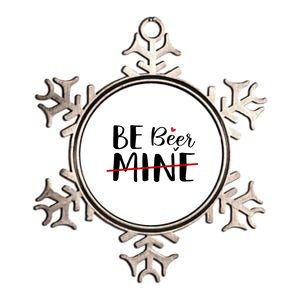 Be Beer Mine Funny Beer Lover Happy Valentine's Day Funny Gift Metallic Star Ornament