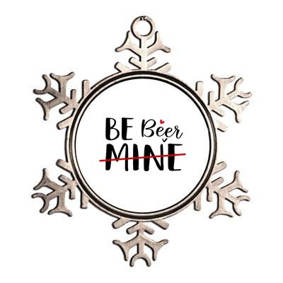 Be Beer Mine Funny Beer Lover Happy Valentine's Day Funny Gift Metallic Star Ornament