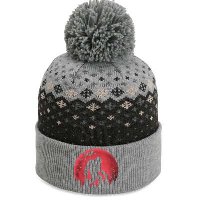 Bigfoot Blood Moon Full Moon On Halloween And Flying Witch The Baniff Cuffed Pom Beanie