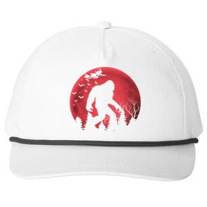 Bigfoot Blood Moon Full Moon On Halloween And Flying Witch Snapback Five-Panel Rope Hat