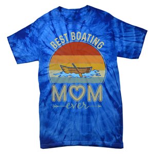 Best Boating Mom Ever Retro Design Cute Mom Mother's Day Cool Gift Tie-Dye T-Shirt