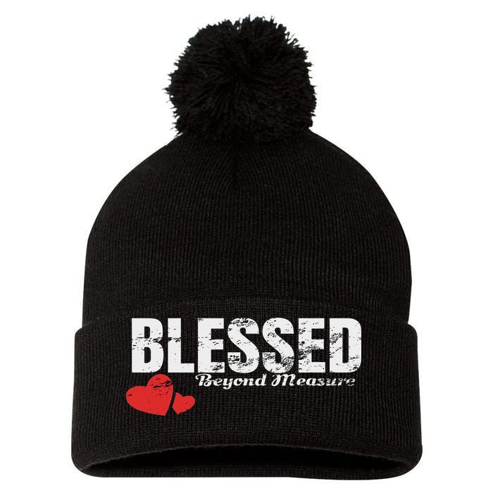 Blessed Beyond Measure Pom Pom 12in Knit Beanie