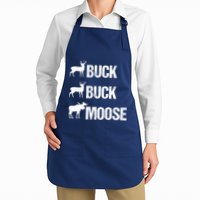 Buck Buck Moose Funny Moose Buck Hunting Full-Length Apron With Pockets