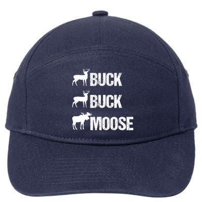 Buck Buck Moose Funny Moose Buck Hunting 7-Panel Snapback Hat