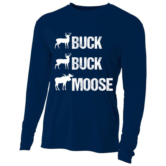 Buck Buck Moose Funny Moose Buck Hunting Cooling Performance Long Sleeve Crew