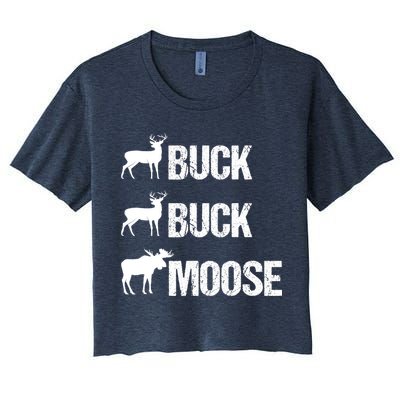 Buck Buck Moose Funny Moose Buck Hunting Crop Top