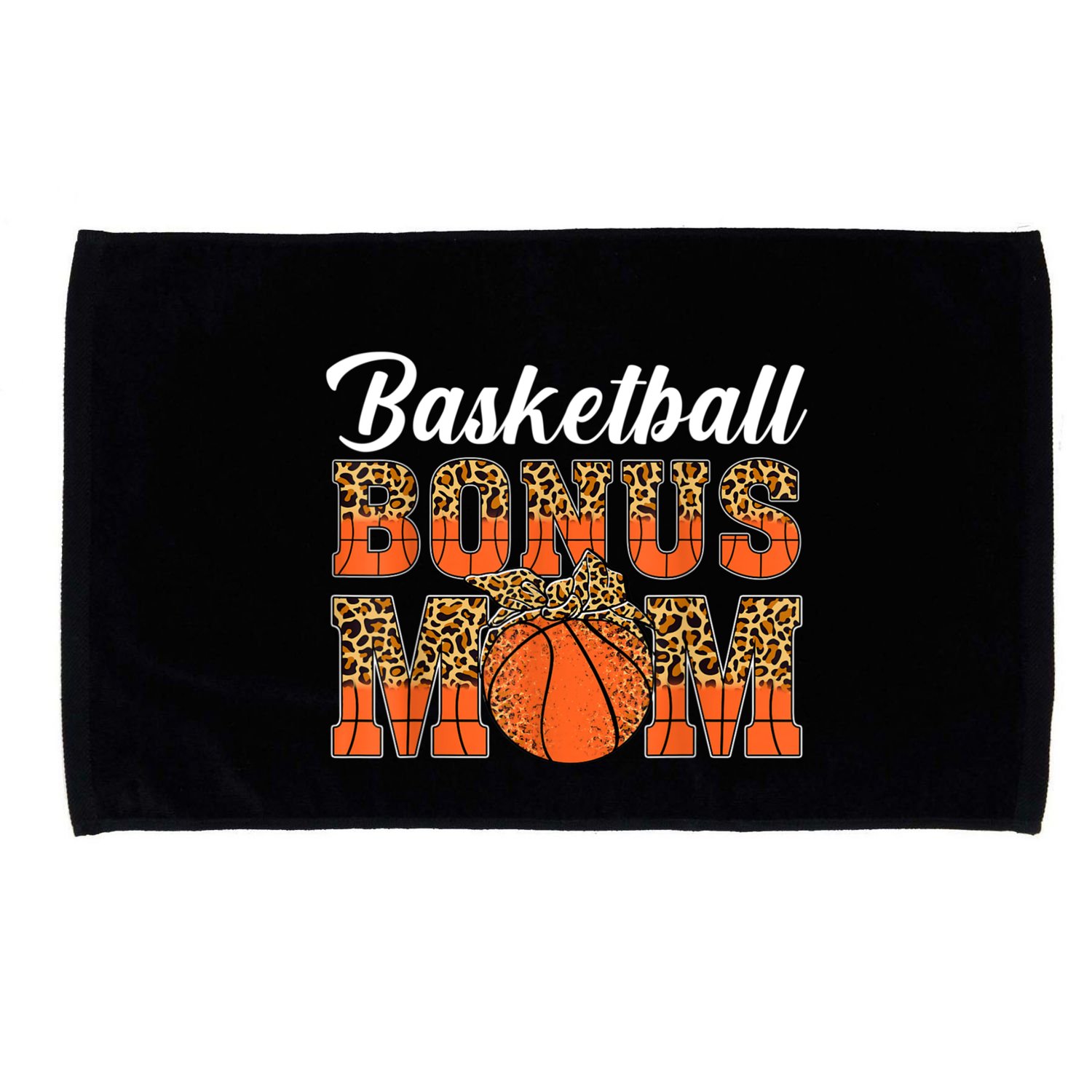 Basketball Bonus Mom Game Day Leopard Basketball Mothers Day Microfiber Hand Towel
