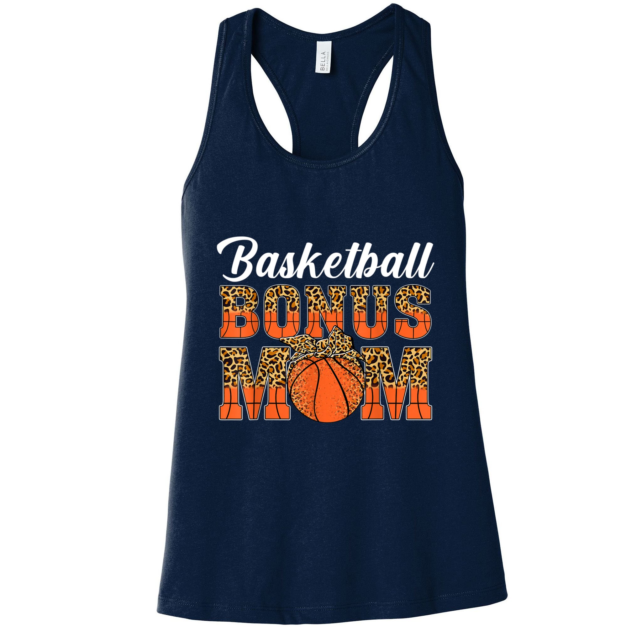 Basketball Bonus Mom Game Day Leopard Basketball Mothers Day Womens Tank Top