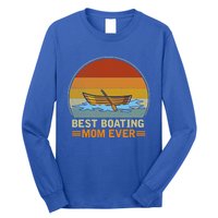 Best Boating Mom Ever Retro Vintage Boating Lover Mommy Gift Long Sleeve Shirt