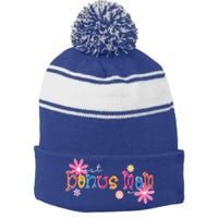 Best Bonus Mom Ever Happy Mothers Day Funny Gift Stripe Pom Pom Beanie