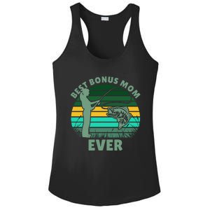 Best Bonus Mom Ever Fishing Cute Gift Ladies PosiCharge Competitor Racerback Tank