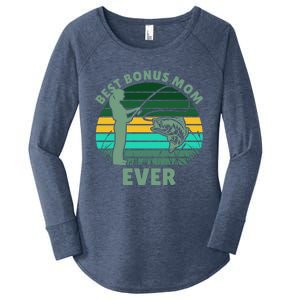 Best Bonus Mom Ever Fishing Cute Gift Women's Perfect Tri Tunic Long Sleeve Shirt