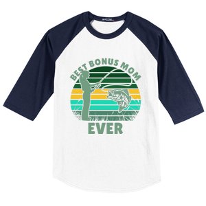 Best Bonus Mom Ever Fishing Cute Gift Baseball Sleeve Shirt